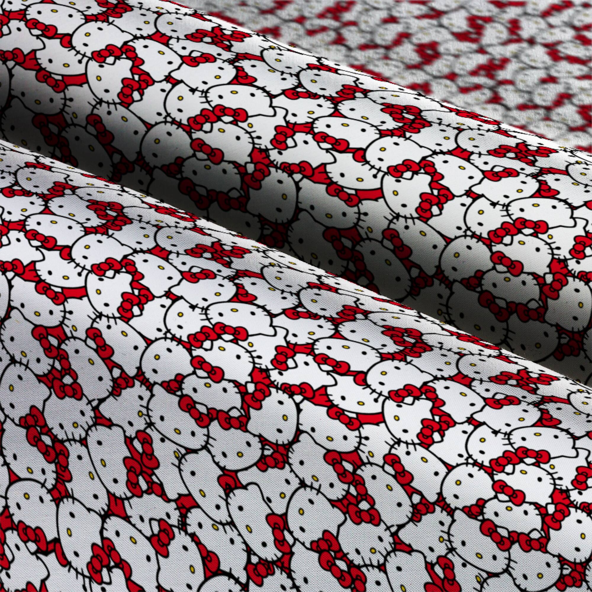 Hello Kitty® Packed Red Bow Cotton Fabric